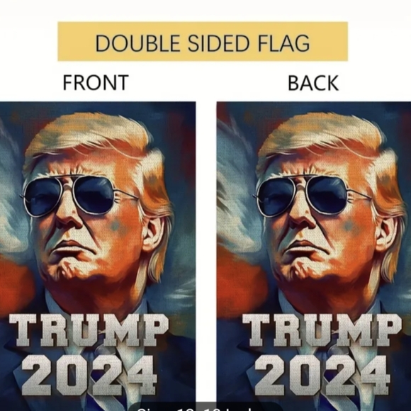 FREE with Bundle Trump 2024 12"x18” Burlap MAGA Garden Flag NWT Full Color - Picture 3 of 4
